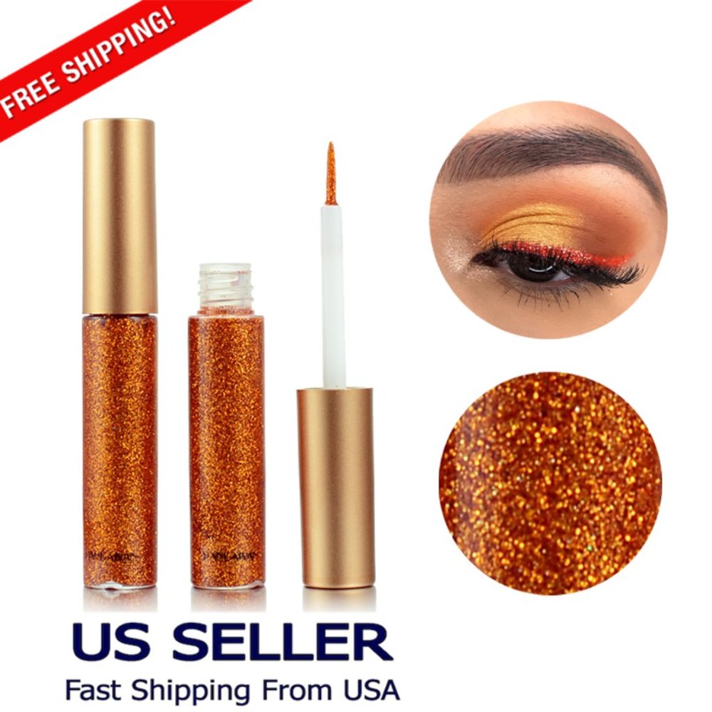 8 Colors GLITTER Waterproof Eyeshadow Liquid Eyeliner Makeup Shimmer Metallic